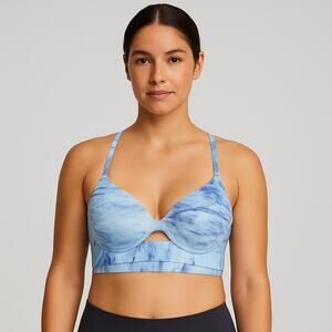 New Victoria’s Secret Pink Bonded Push Up Bra Large Light Blue Marble